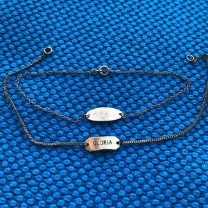 2 vintage antique Gloria anklet 12 K GF GP lot